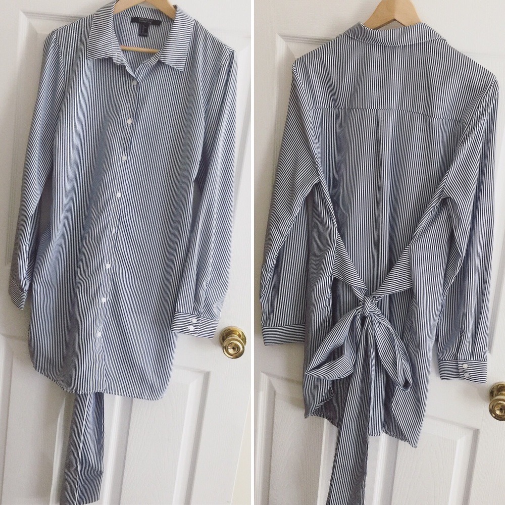 NWOT Forever 21 pinstripe shirt dress w/ sash
